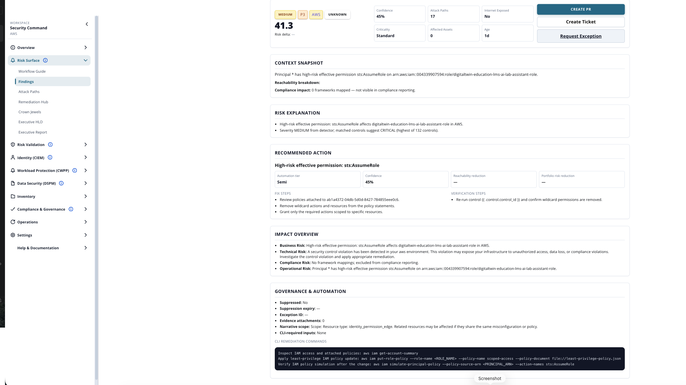 Remediation Decision view
